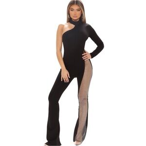 Embellished One-Sleeve Jumpsuit